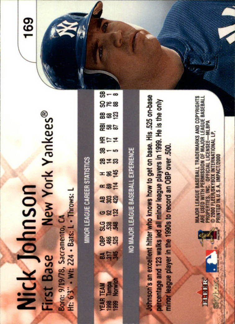 2000 Impact (Skybox) Baseball "Main Set" Cards #1 to #200 - Picture 339 of 401