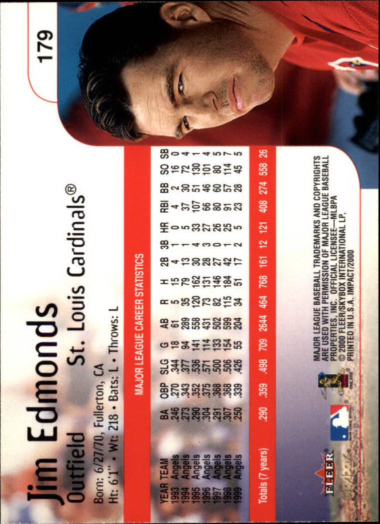 2000 Impact (Skybox) Baseball "Main Set" Cards #1 to #200 - Picture 359 of 401