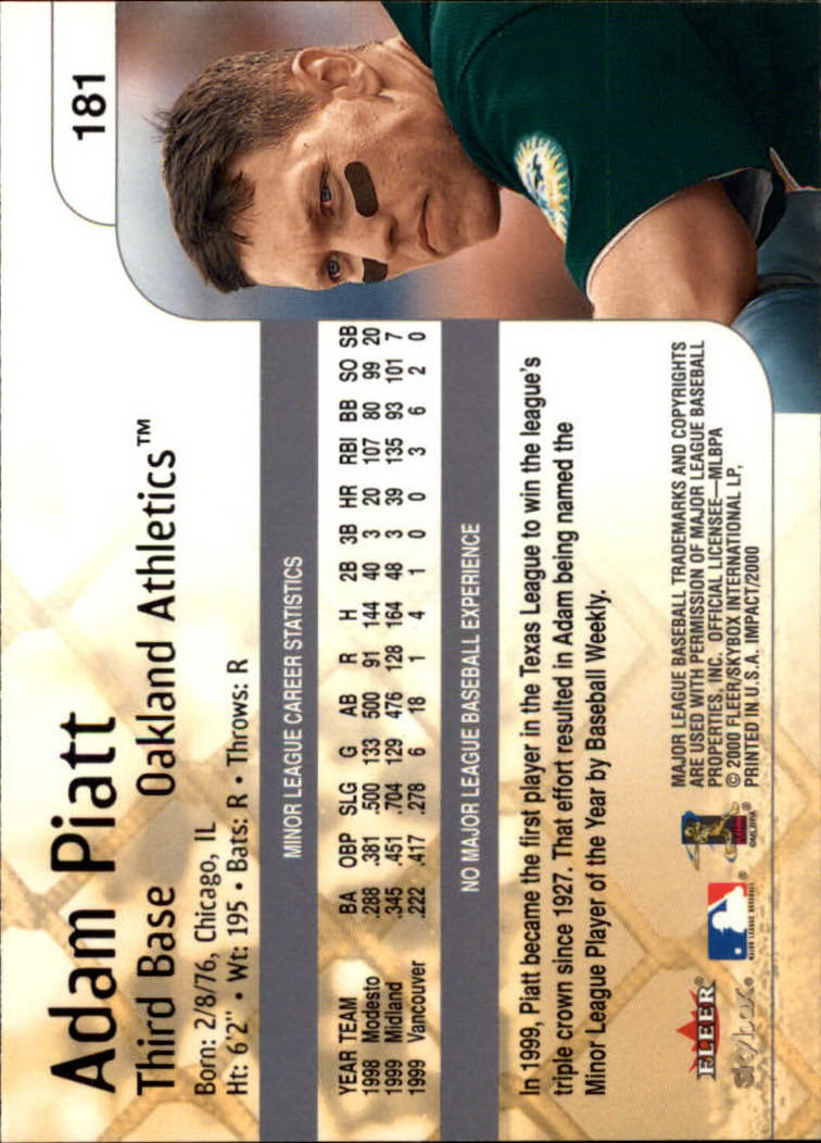 2000 Impact (Skybox) Baseball "Main Set" Cards #1 to #200 - Picture 363 of 401