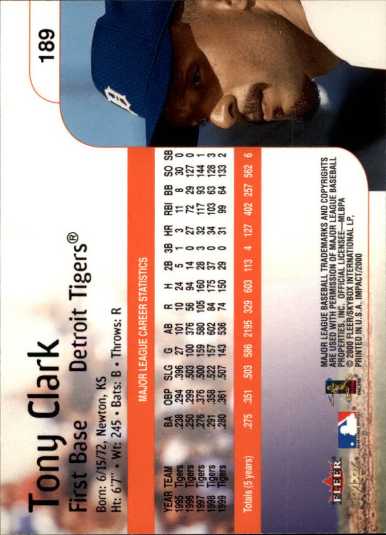 2000 Impact (Skybox) Baseball "Main Set" Cards #1 to #200 - Picture 379 of 401