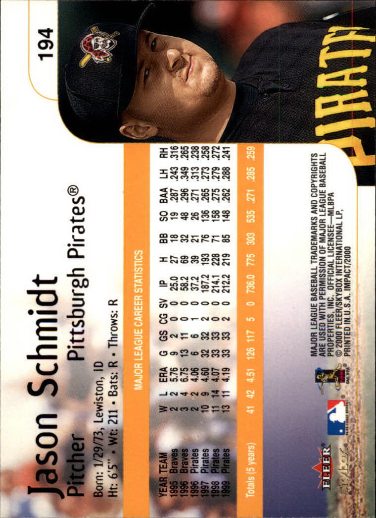 2000 Impact (Skybox) Baseball "Main Set" Cards #1 to #200 - Picture 389 of 401