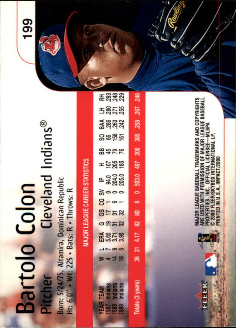 2000 Impact (Skybox) Baseball "Main Set" Cards #1 to #200 - Picture 399 of 401