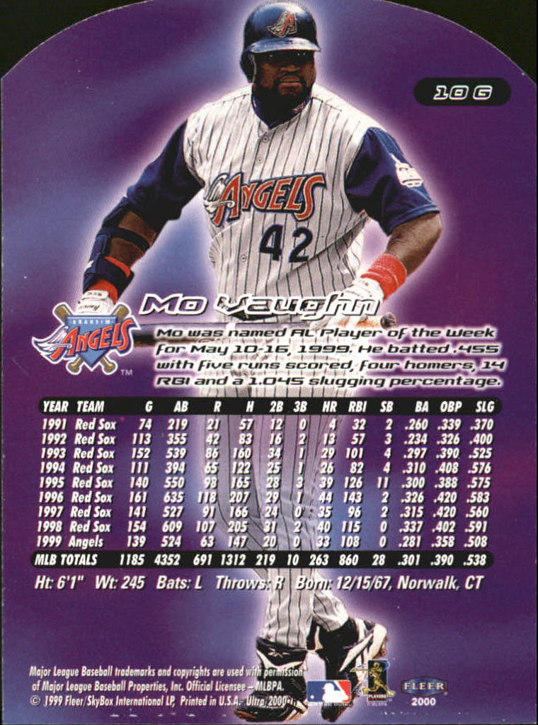 2000 Ultra (Fleer) Baseball "Gold and Platinum Medallion" Parallel Cards - Picture 17 of 323