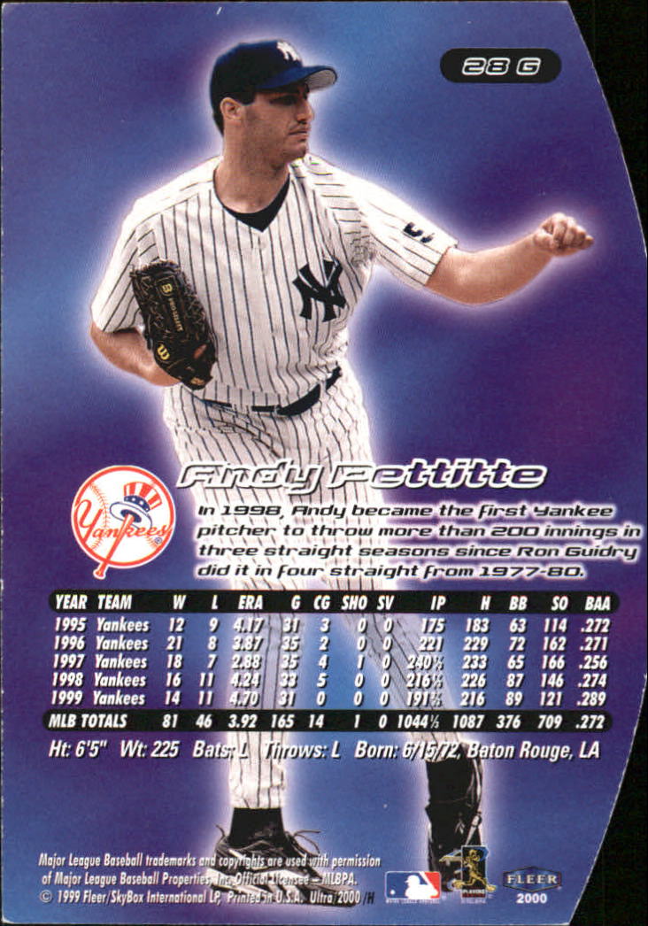 2000 Ultra (Fleer) Baseball "Gold and Platinum Medallion" Parallel Cards - Picture 45 of 323