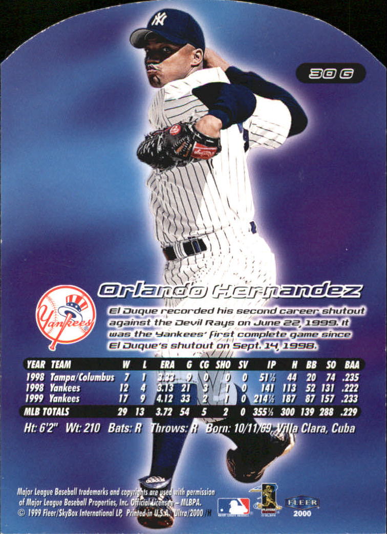 2000 Ultra (Fleer) Baseball "Gold and Platinum Medallion" Parallel Cards - Picture 49 of 323
