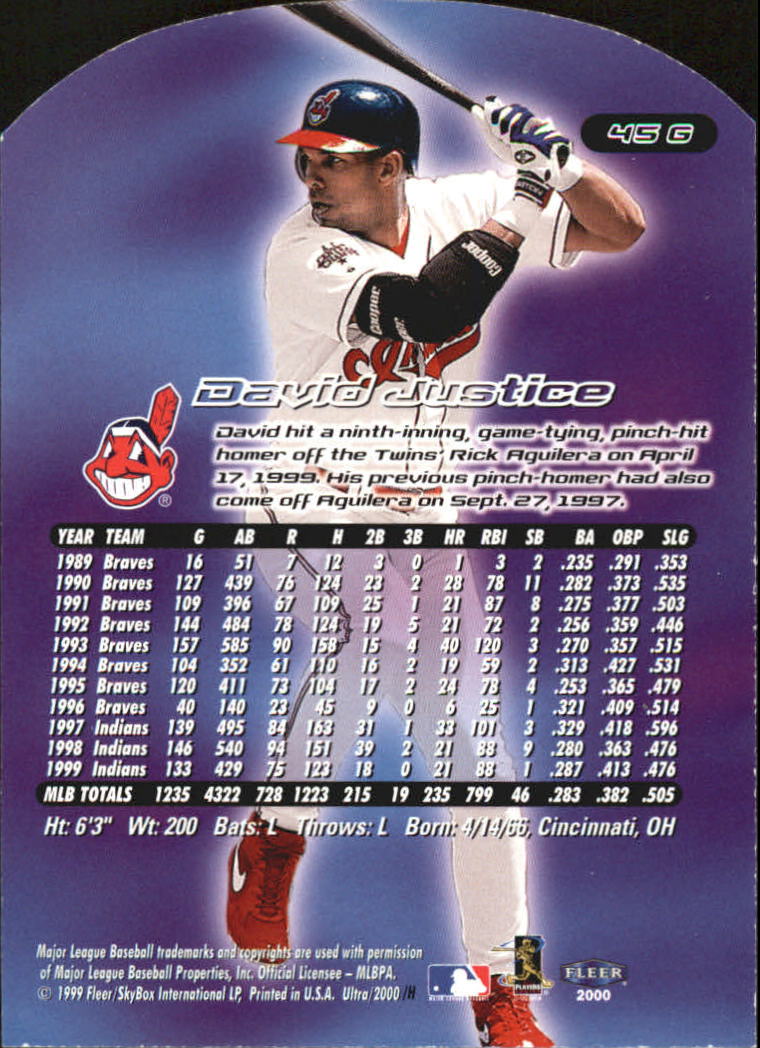 2000 Ultra (Fleer) Baseball "Gold and Platinum Medallion" Parallel Cards - Picture 77 of 323