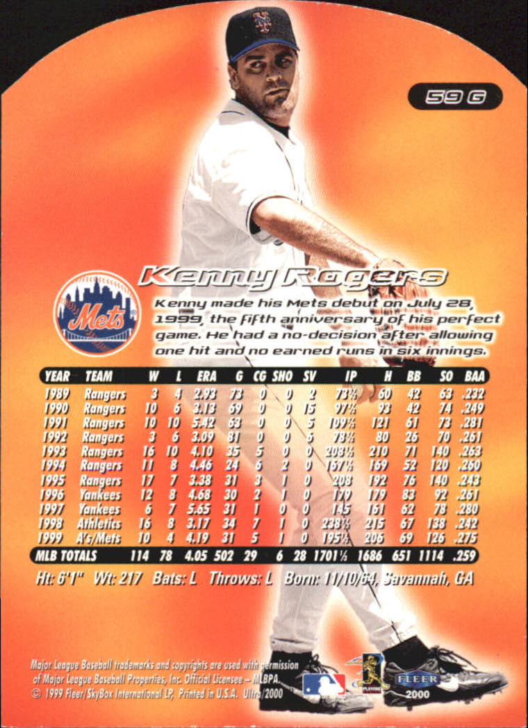 2000 Ultra (Fleer) Baseball "Gold and Platinum Medallion" Parallel Cards - Picture 95 of 323