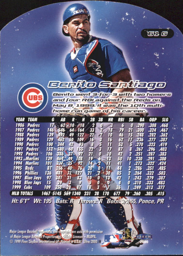 2000 Ultra (Fleer) Baseball "Gold and Platinum Medallion" Parallel Cards - Picture 97 of 323