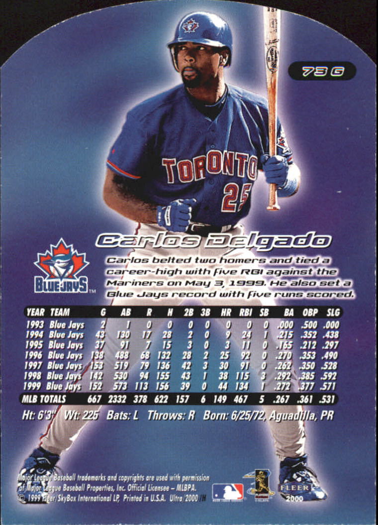 2000 Ultra (Fleer) Baseball "Gold and Platinum Medallion" Parallel Cards - Picture 113 of 323