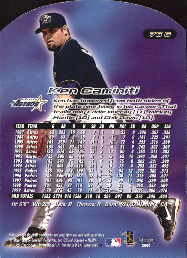 2000 Ultra (Fleer) Baseball "Gold and Platinum Medallion" Parallel Cards - Picture 119 of 323