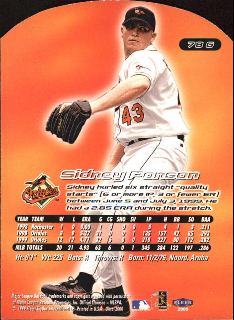 2000 Ultra (Fleer) Baseball "Gold and Platinum Medallion" Parallel Cards - Picture 123 of 323