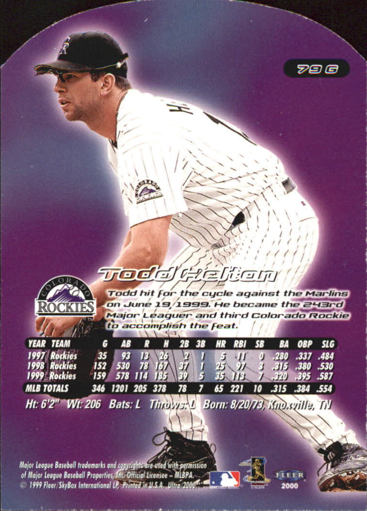 2000 Ultra (Fleer) Baseball "Gold and Platinum Medallion" Parallel Cards - Picture 125 of 323