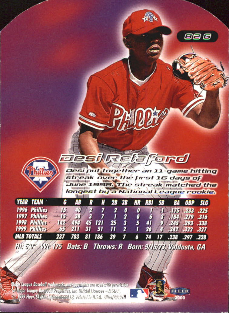 2000 Ultra (Fleer) Baseball "Gold and Platinum Medallion" Parallel Cards - Picture 127 of 323