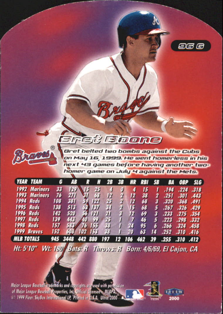 2000 Ultra (Fleer) Baseball "Gold and Platinum Medallion" Parallel Cards - Picture 139 of 323