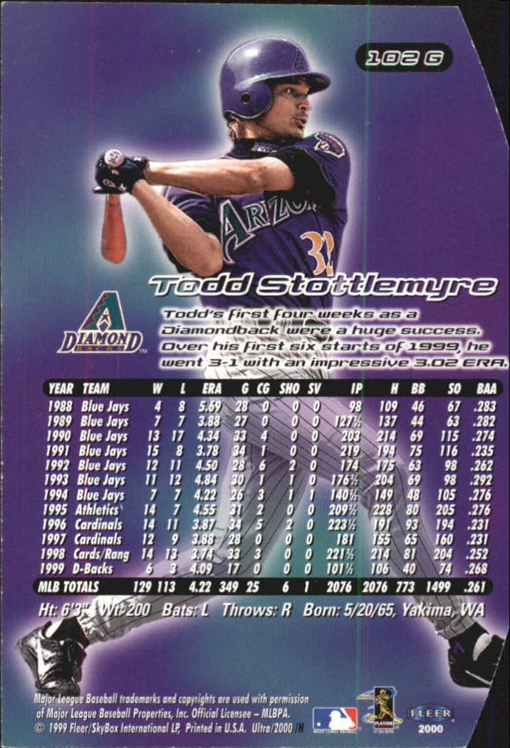 2000 Ultra (Fleer) Baseball "Gold and Platinum Medallion" Parallel Cards - Picture 147 of 323