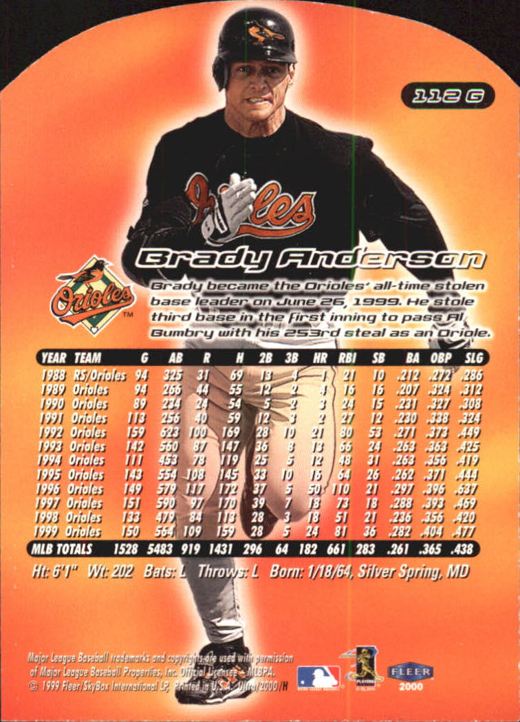2000 Ultra (Fleer) Baseball "Gold and Platinum Medallion" Parallel Cards - Picture 161 of 323