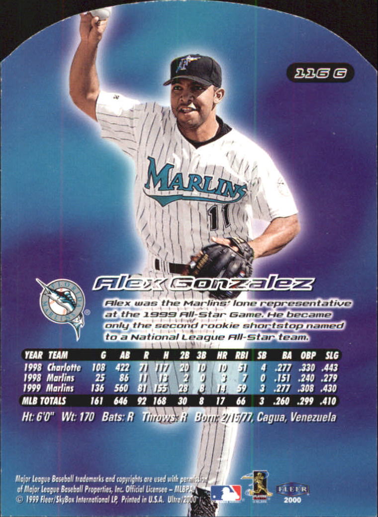 2000 Ultra (Fleer) Baseball "Gold and Platinum Medallion" Parallel Cards - Picture 167 of 323