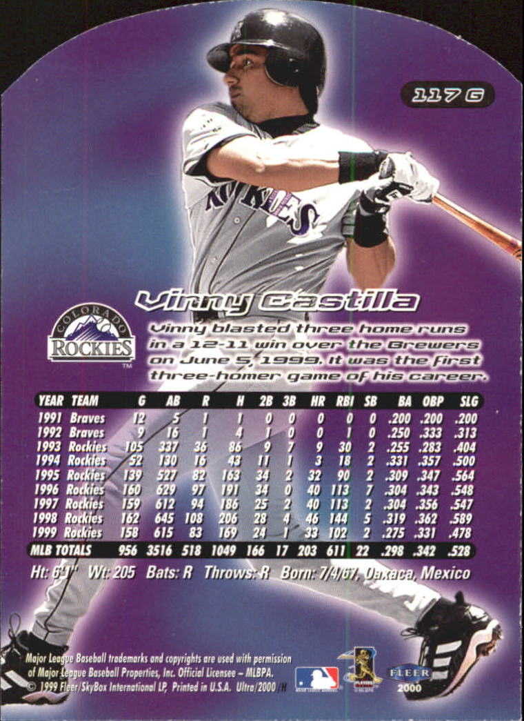 2000 Ultra (Fleer) Baseball "Gold and Platinum Medallion" Parallel Cards - Picture 169 of 323