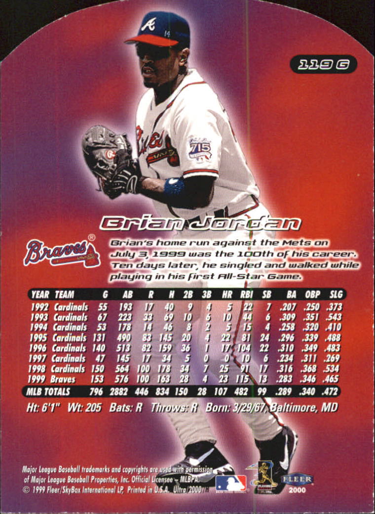 2000 Ultra (Fleer) Baseball "Gold and Platinum Medallion" Parallel Cards - Picture 173 of 323