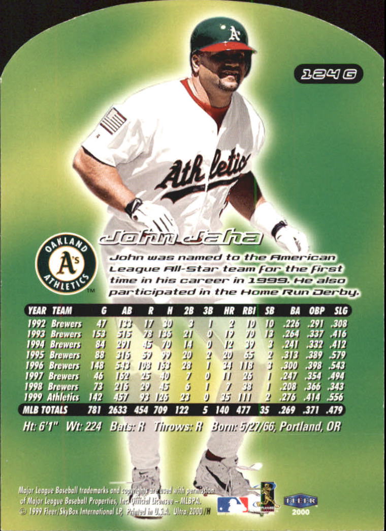 2000 Ultra (Fleer) Baseball "Gold and Platinum Medallion" Parallel Cards - Picture 181 of 323