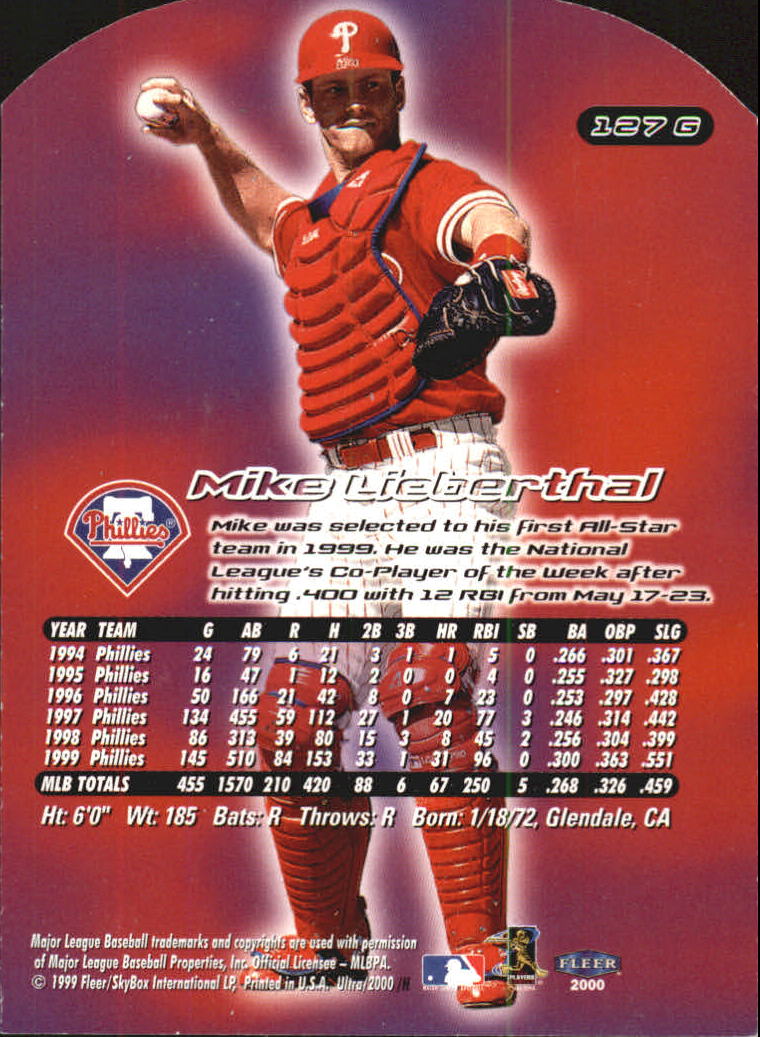 2000 Ultra (Fleer) Baseball "Gold and Platinum Medallion" Parallel Cards - Picture 187 of 323