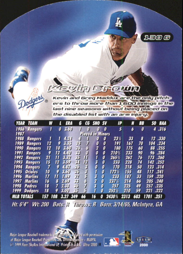 2000 Ultra (Fleer) Baseball "Gold and Platinum Medallion" Parallel Cards - Picture 193 of 323