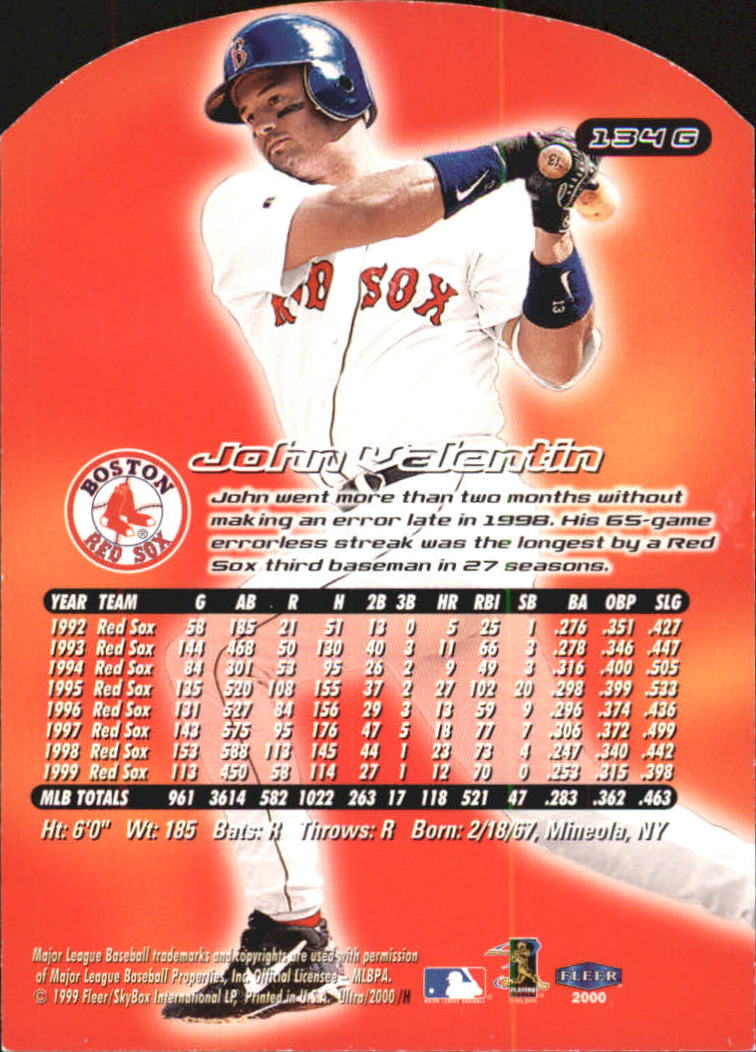 2000 Ultra (Fleer) Baseball "Gold and Platinum Medallion" Parallel Cards - Picture 199 of 323