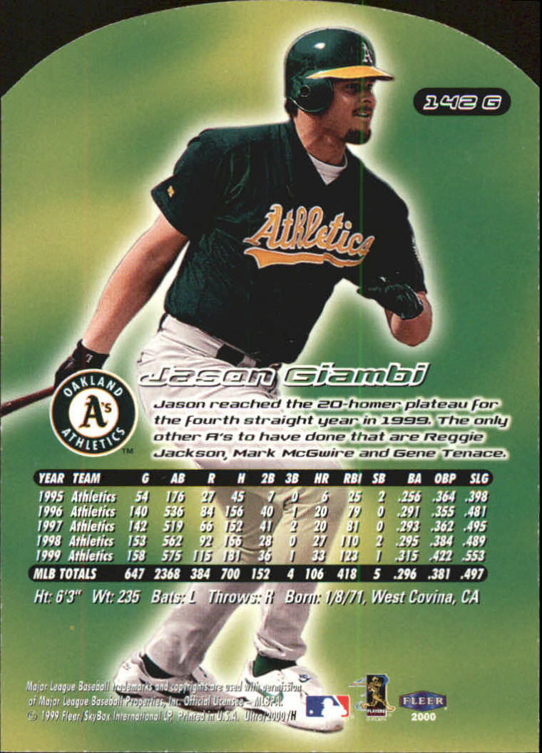 2000 Ultra (Fleer) Baseball "Gold and Platinum Medallion" Parallel Cards - Picture 213 of 323