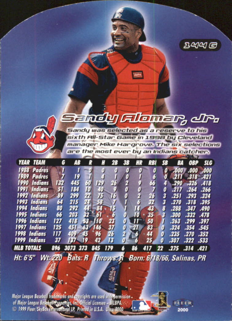 2000 Ultra (Fleer) Baseball "Gold and Platinum Medallion" Parallel Cards - Picture 217 of 323