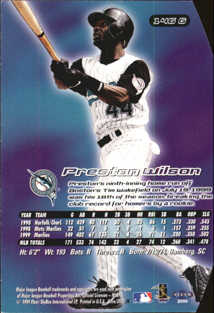 2000 Ultra (Fleer) Baseball "Gold and Platinum Medallion" Parallel Cards - Picture 221 of 323
