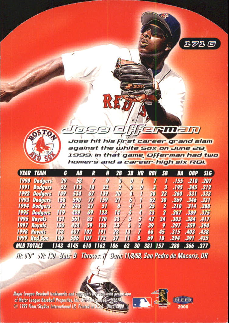 2000 Ultra (Fleer) Baseball "Gold and Platinum Medallion" Parallel Cards - Picture 259 of 323