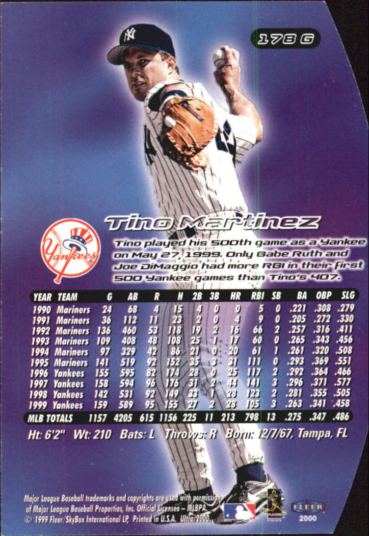 2000 Ultra (Fleer) Baseball "Gold and Platinum Medallion" Parallel Cards - Picture 263 of 323