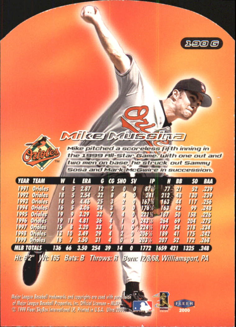2000 Ultra (Fleer) Baseball "Gold and Platinum Medallion" Parallel Cards - Picture 273 of 323