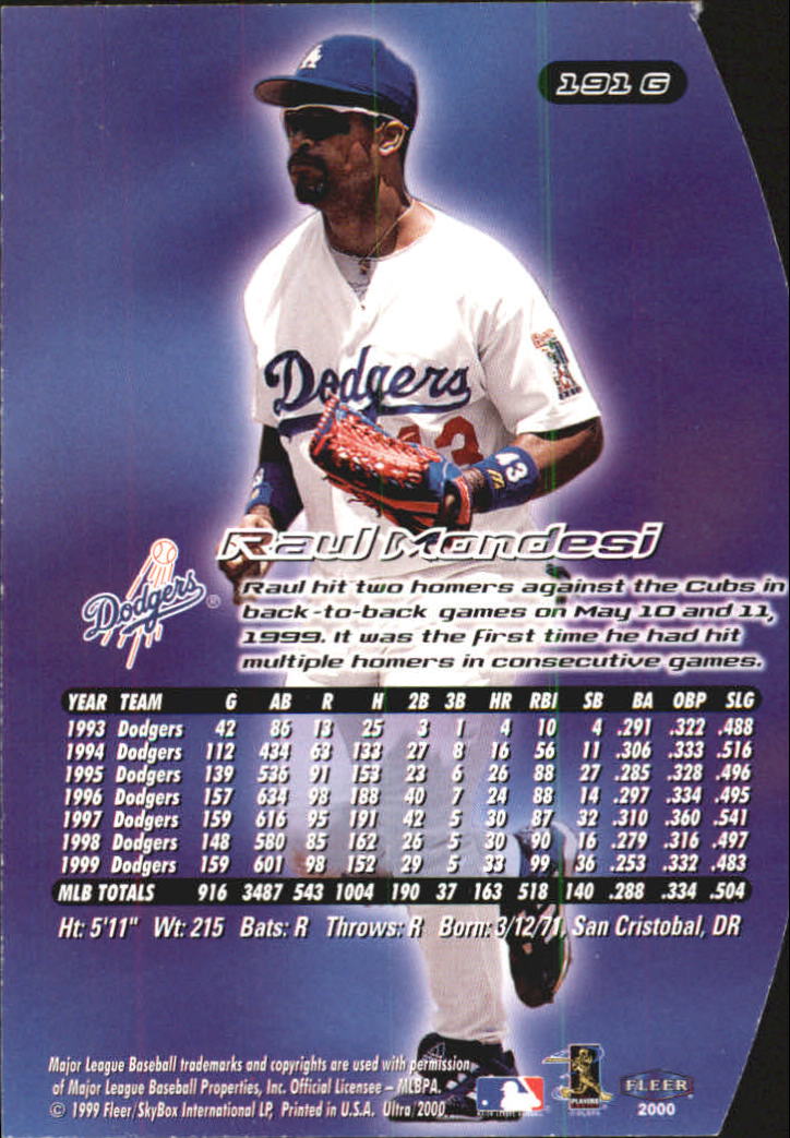 2000 Ultra (Fleer) Baseball "Gold and Platinum Medallion" Parallel Cards - Picture 275 of 323