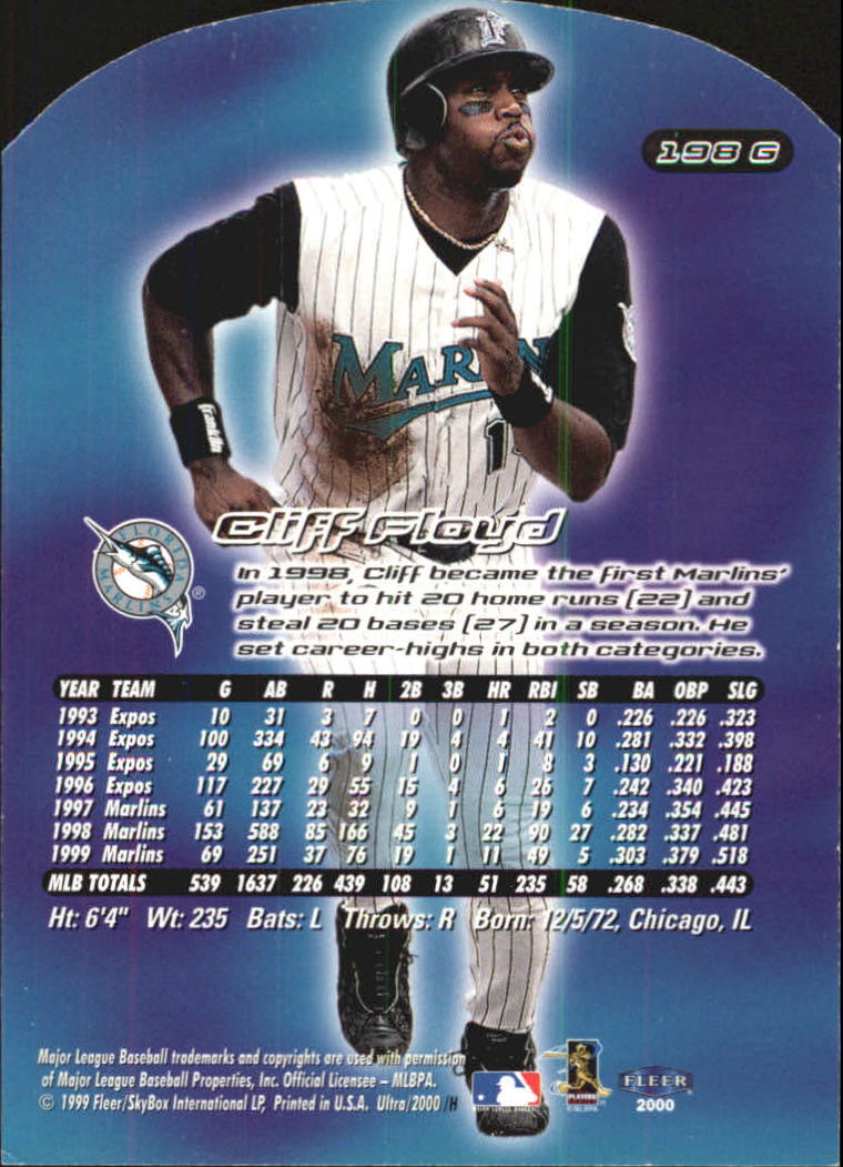 2000 Ultra (Fleer) Baseball "Gold and Platinum Medallion" Parallel Cards - Picture 282 of 323