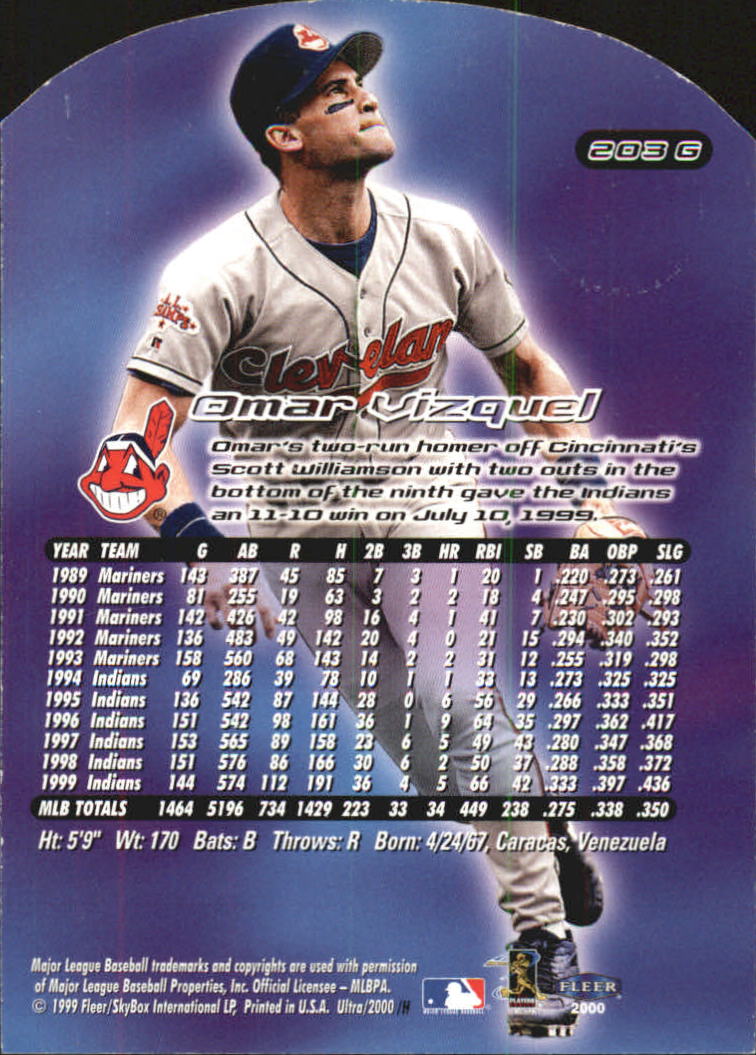 2000 Ultra (Fleer) Baseball "Gold and Platinum Medallion" Parallel Cards - Picture 284 of 323
