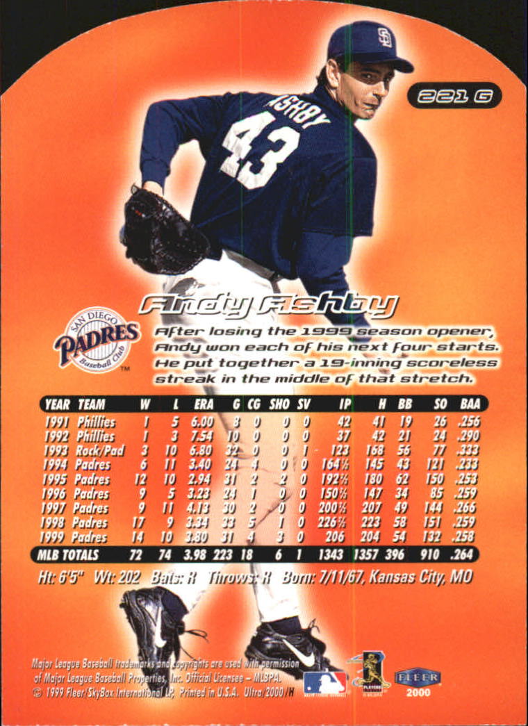 2000 Ultra (Fleer) Baseball "Gold and Platinum Medallion" Parallel Cards - Picture 303 of 323