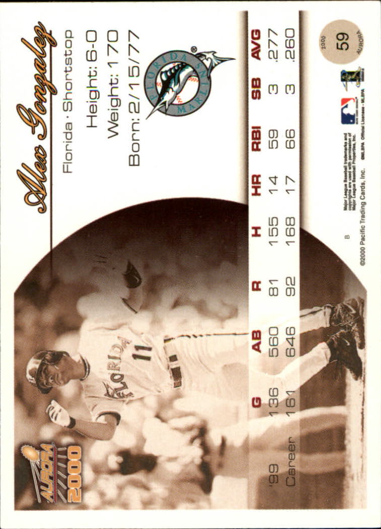 2000 Aurora Baseball Card Pick - Picture 113 of 281