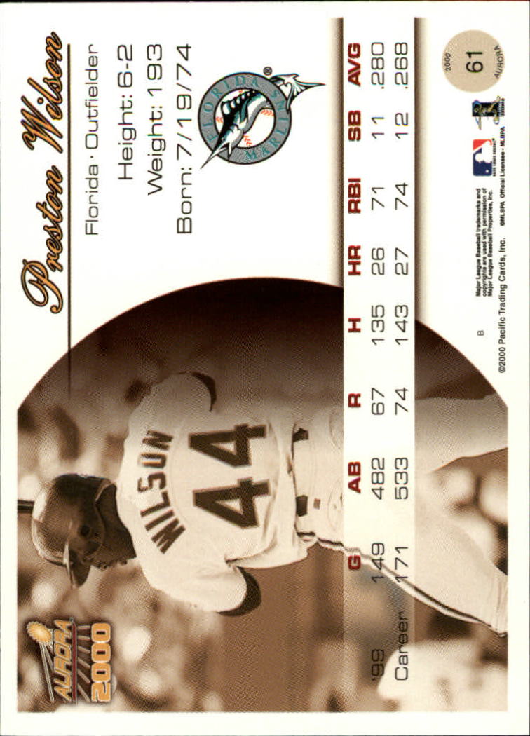 2000 Aurora Baseball Card Pick - Picture 117 of 281