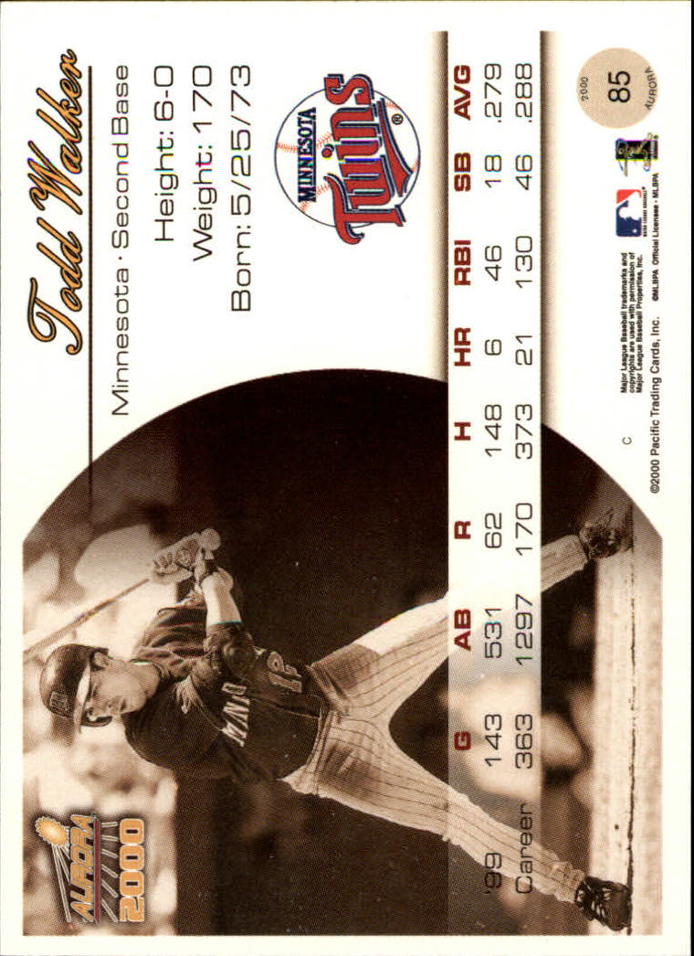 2000 Aurora Baseball Card Pick - Picture 161 of 281