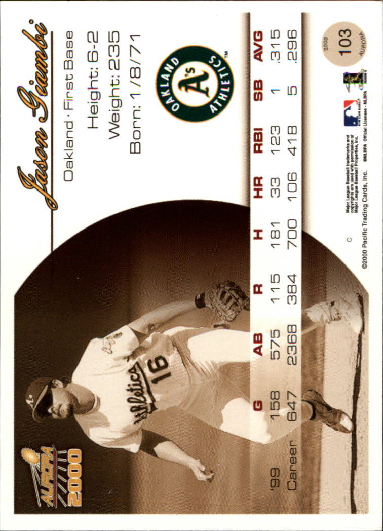 2000 Aurora Baseball Card Pick - Picture 195 of 281