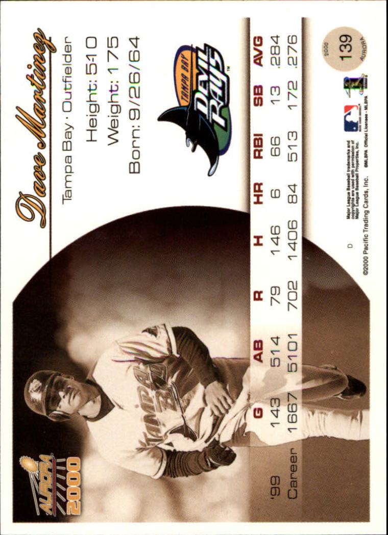 2000 Aurora Baseball Card Pick - Picture 261 of 281