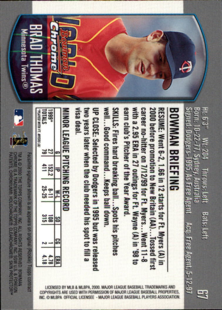 2000 Bowman Chrome Draft Baseball - Picture 9 of 15
