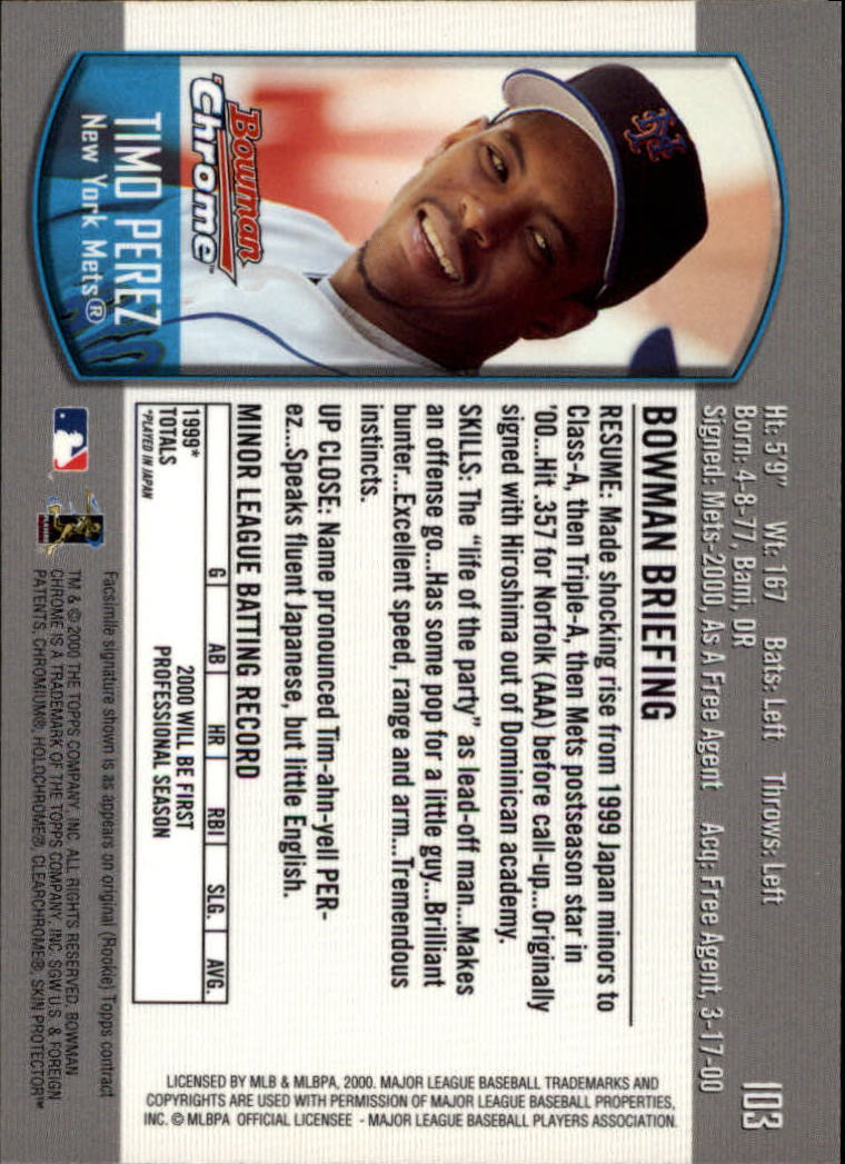 2000 Bowman Chrome Draft Baseball - Picture 15 of 15