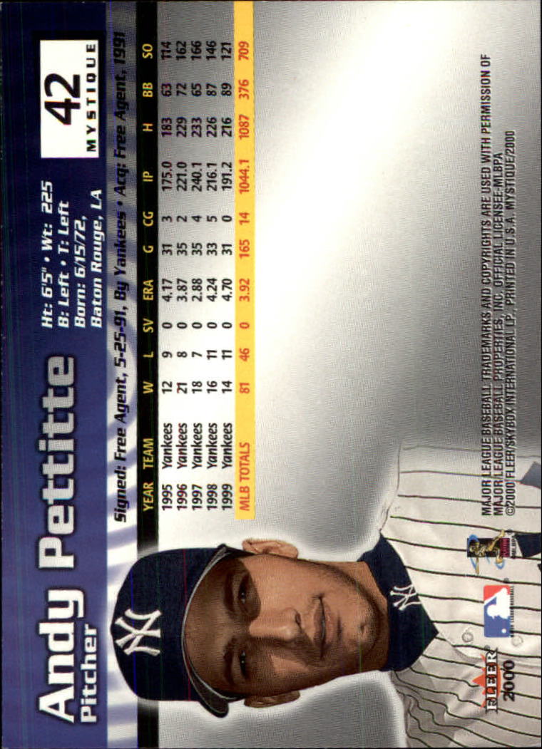 2000 Fleer Mystique Baseball "Main Set" Cards Veterans and Prospects - Picture 65 of 227