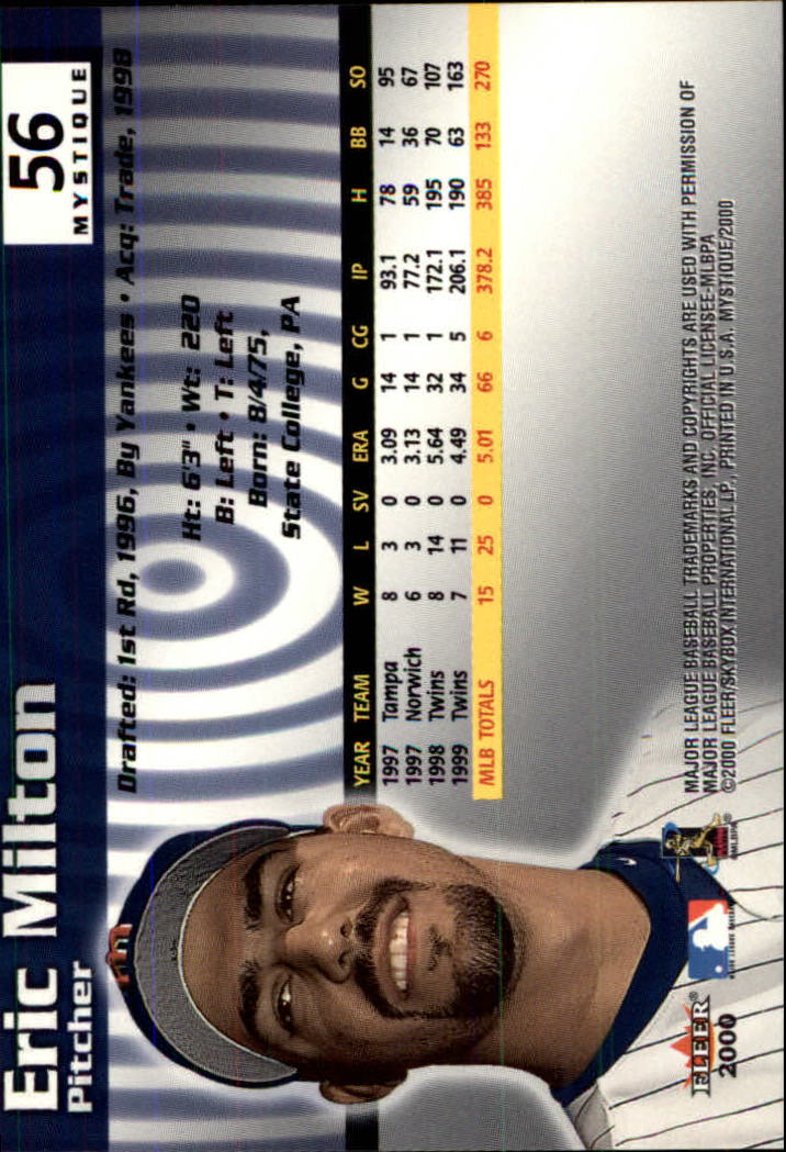 2000 Fleer Mystique Baseball "Main Set" Cards Veterans and Prospects - Picture 87 of 227
