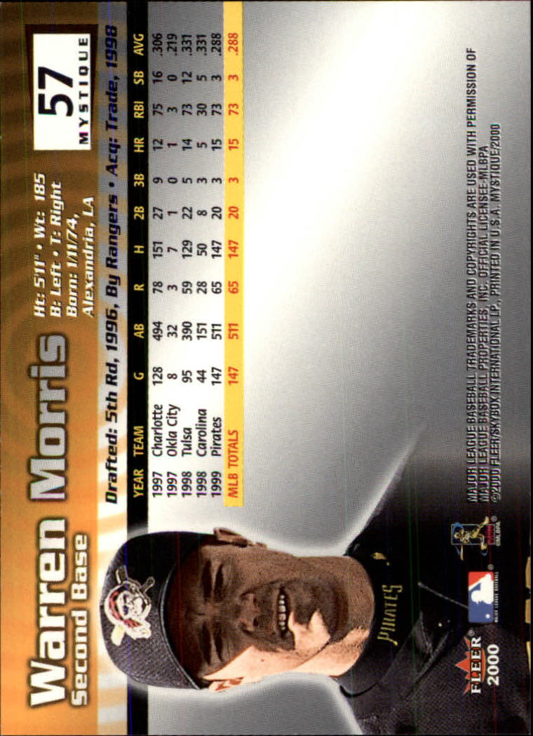 2000 Fleer Mystique Baseball "Main Set" Cards Veterans and Prospects - Picture 89 of 227