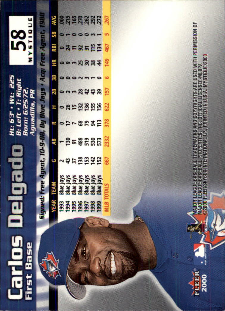 2000 Fleer Mystique Baseball "Main Set" Cards Veterans and Prospects - Picture 91 of 227