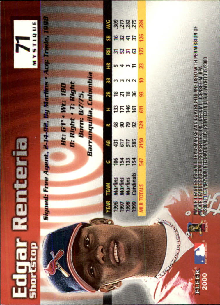2000 Fleer Mystique Baseball "Main Set" Cards Veterans and Prospects - Picture 115 of 227