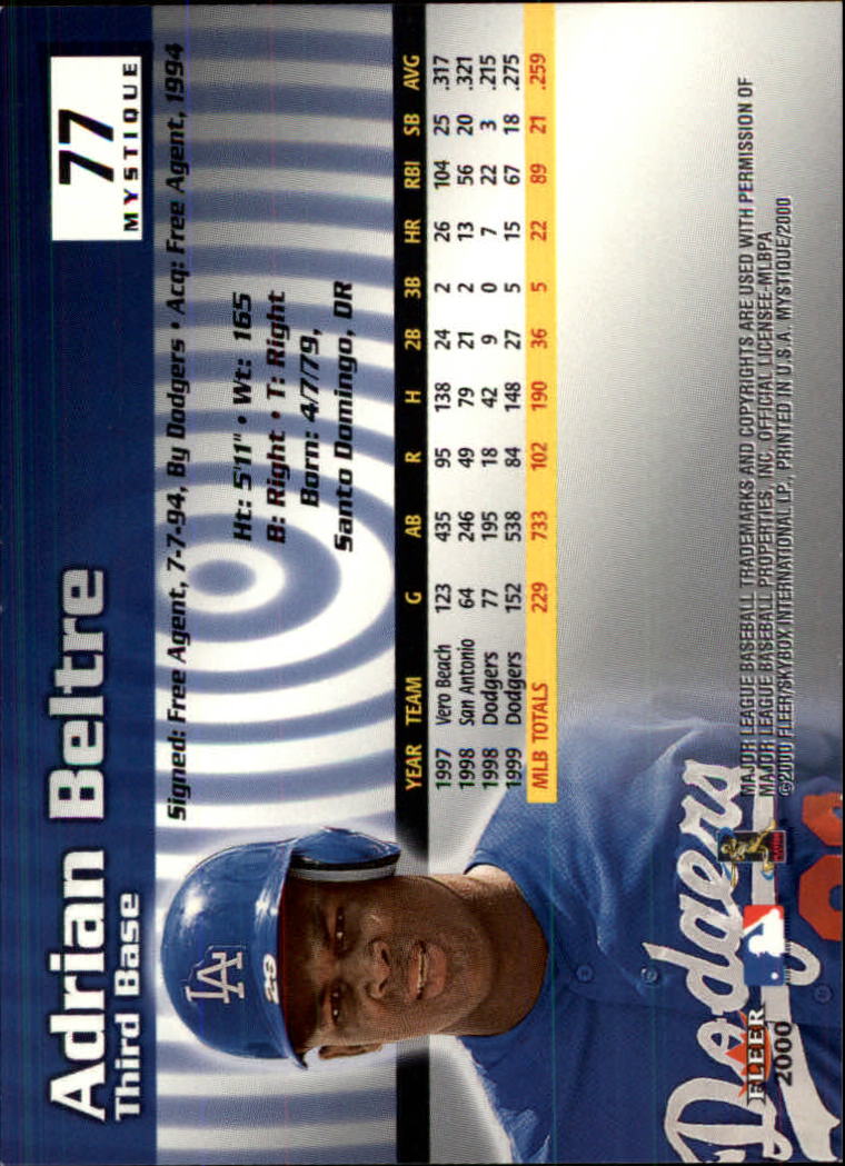 2000 Fleer Mystique Baseball "Main Set" Cards Veterans and Prospects - Picture 127 of 227
